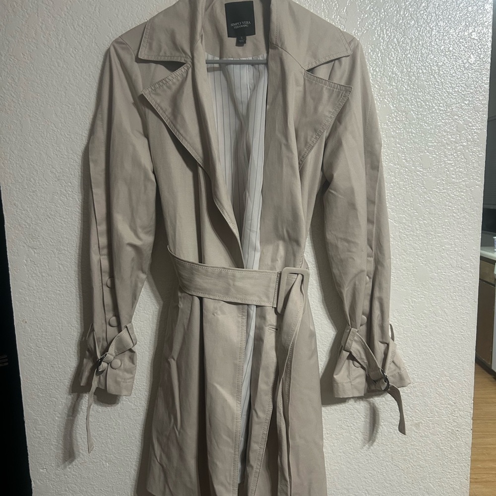 Simply Vera Wang tan trench coat